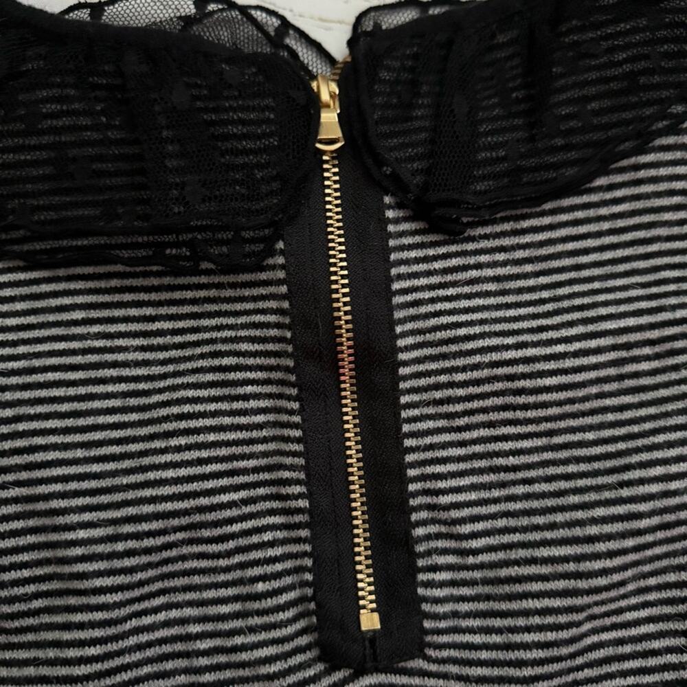 Little Marc Jacobs Girls Knit Dress Size 8 Striped Black Grey Casual Dainty - Picture 4 of 10